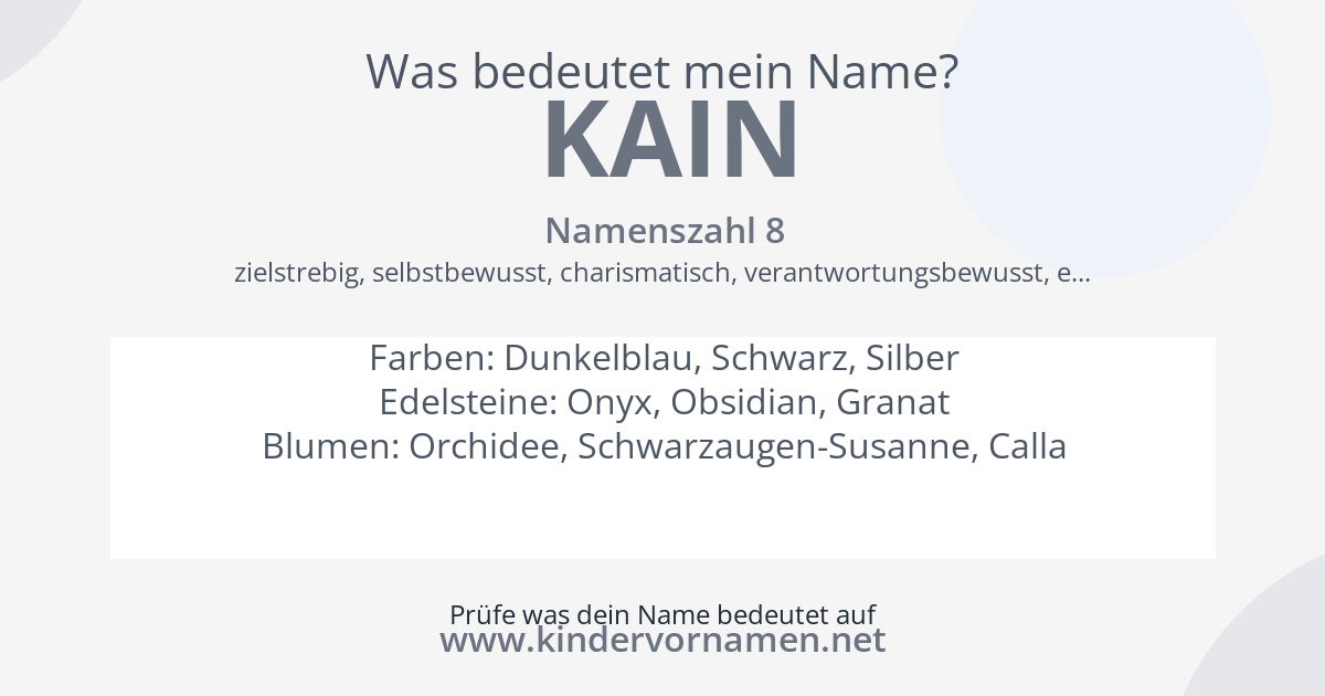 Was bedeutet der Name Kain?