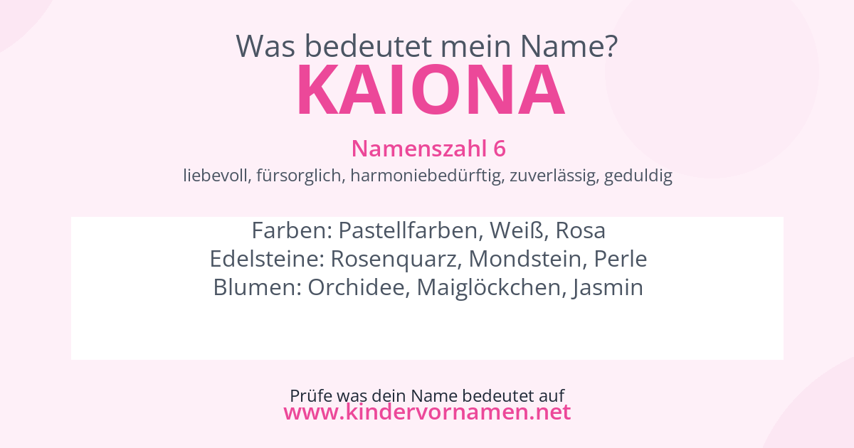 Was bedeutet der Name Kaiona?