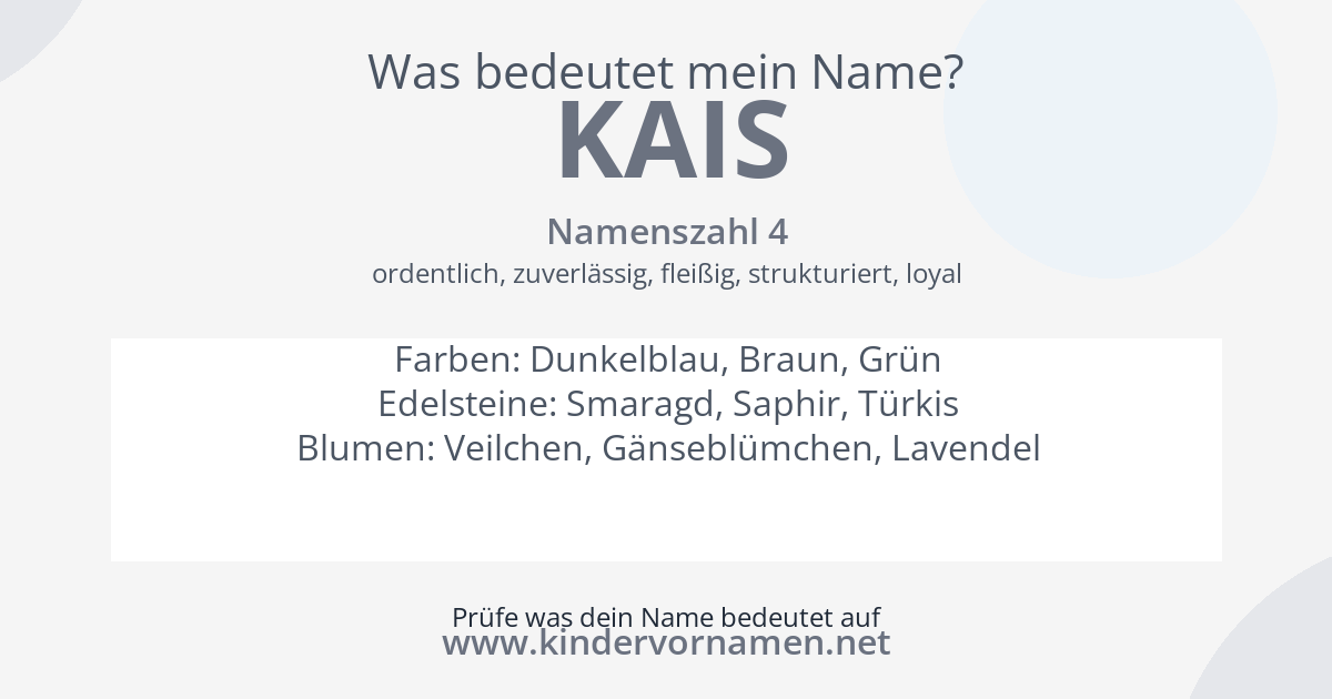 Was bedeutet der Name Kais?
