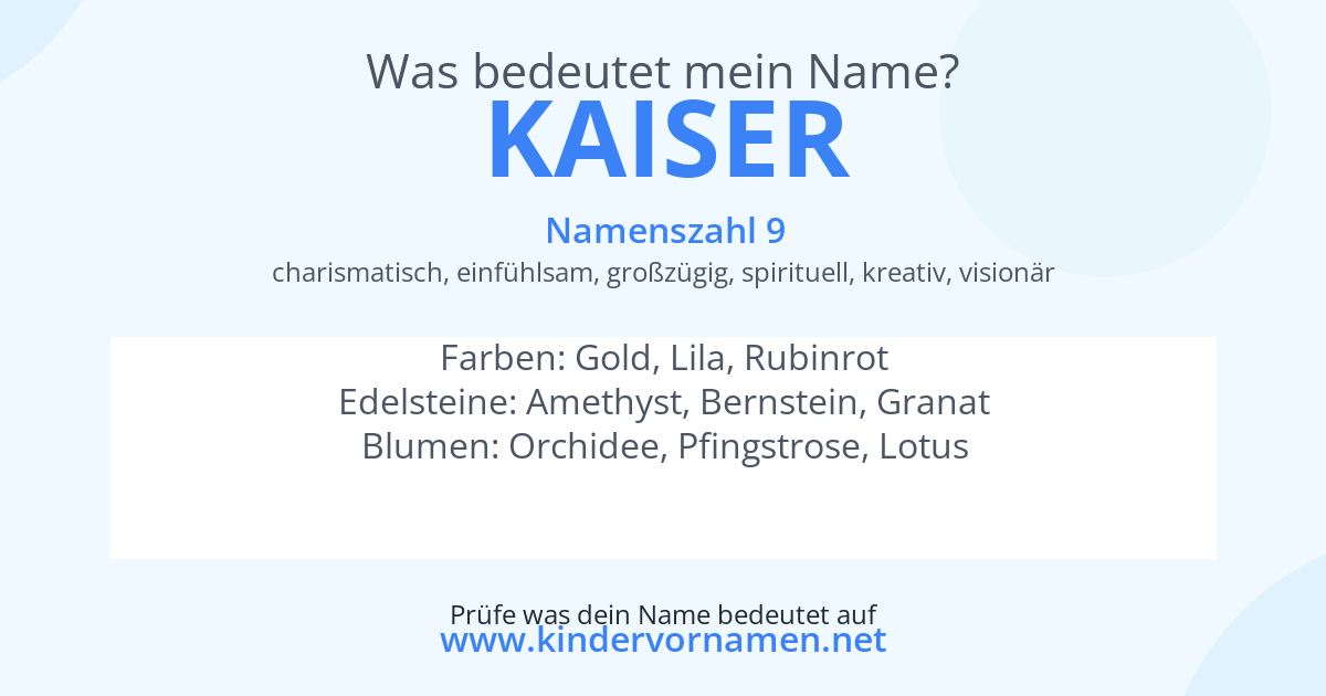 Was bedeutet der Name Kaiser?