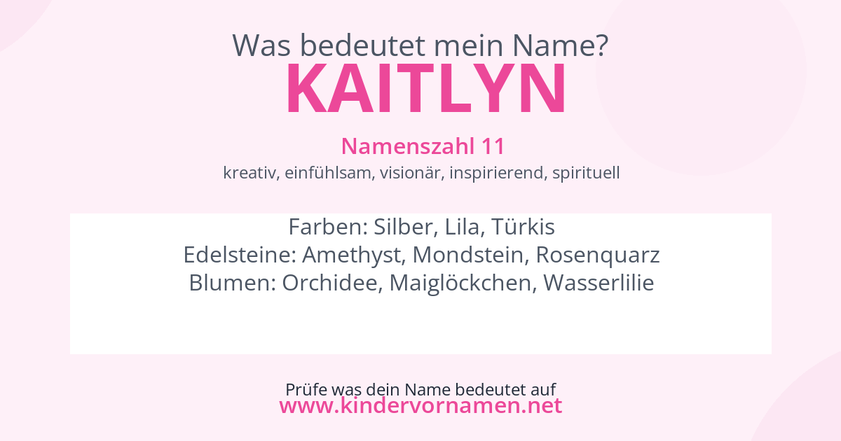 Was bedeutet der Name Kaitlyn?