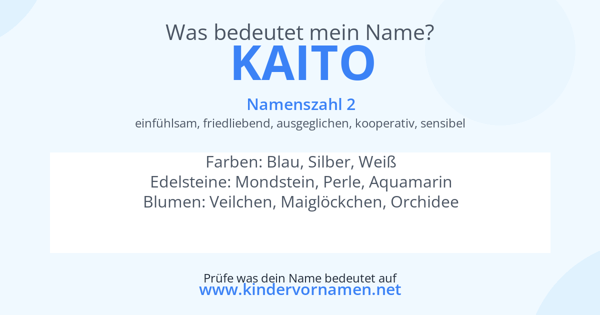 Was bedeutet der Name Kaito?