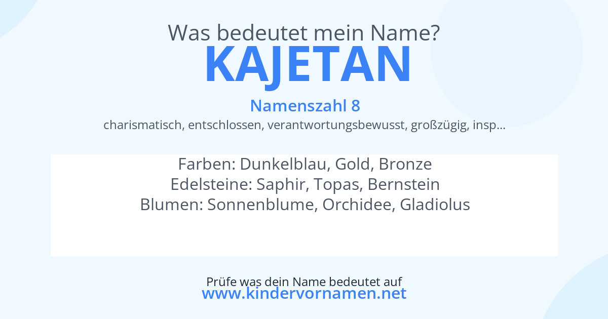 Was bedeutet der Name Kajetan?