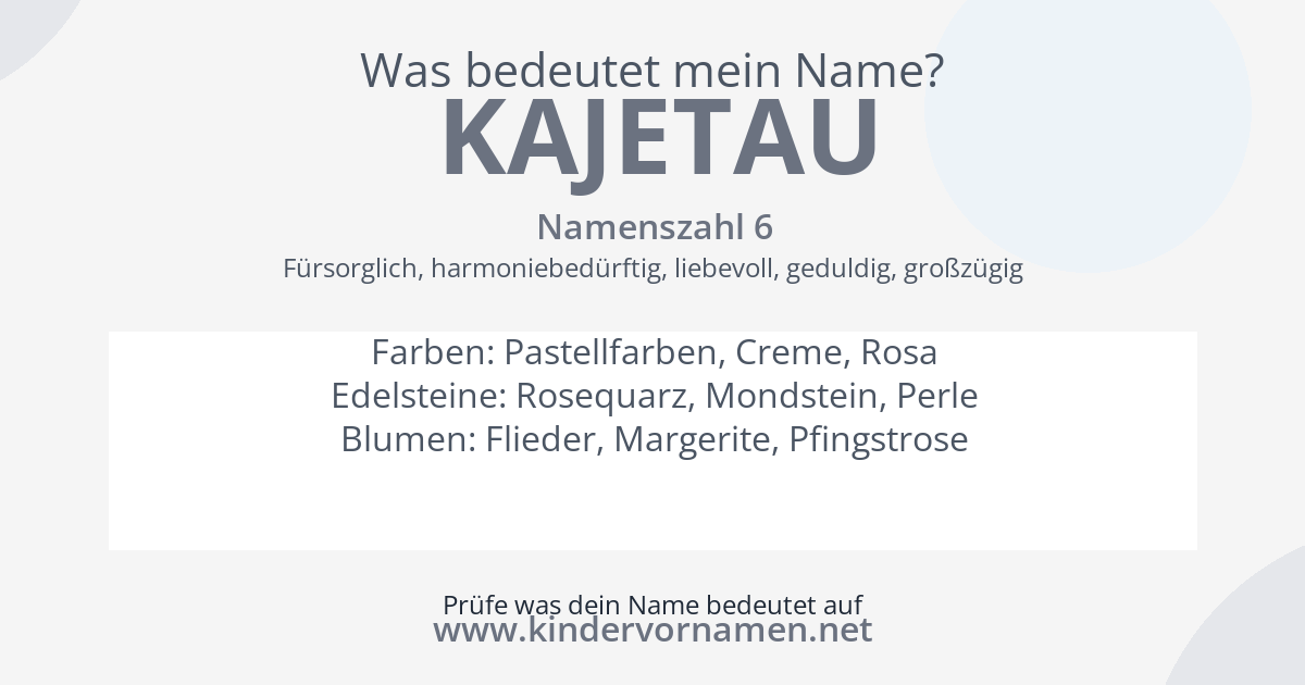 Was bedeutet der Name Kajetau?