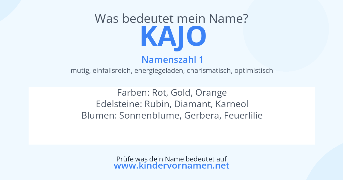 Was bedeutet der Name Kajo?