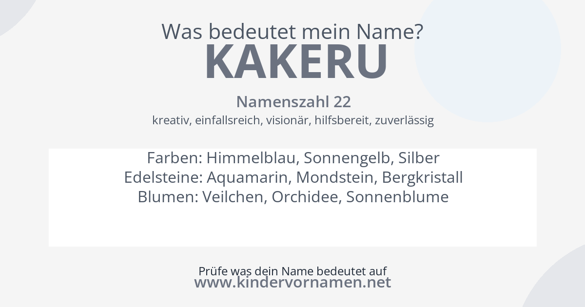 Was bedeutet der Name Kakeru?