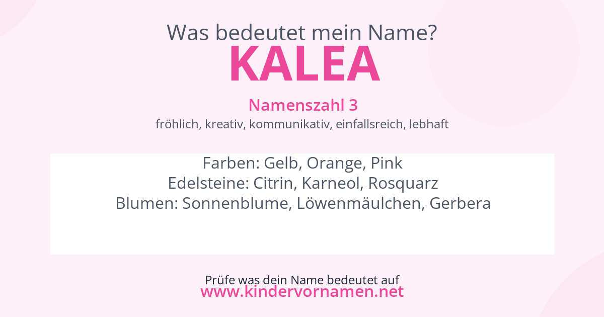 Was bedeutet der Name Kalea?