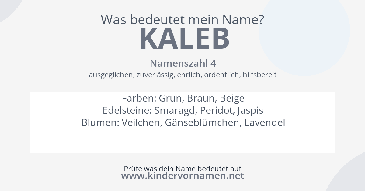 Was bedeutet der Name Kaleb?