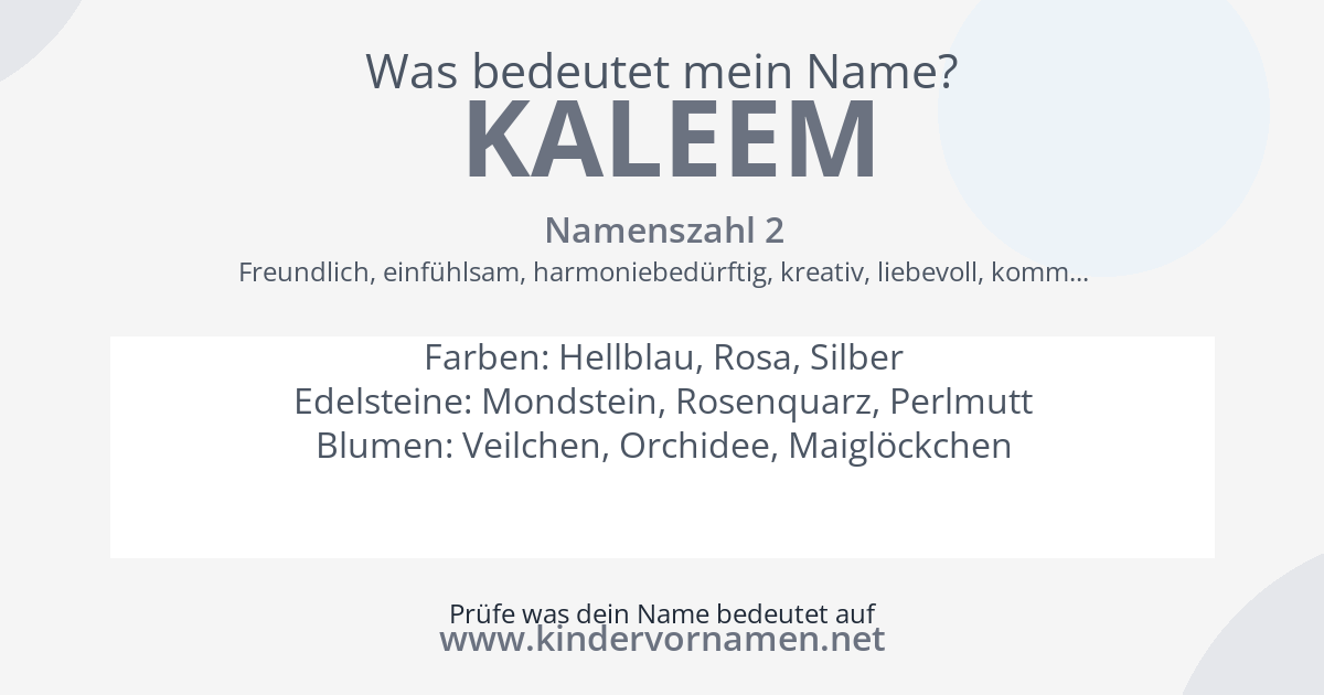 Was bedeutet der Name Kaleem?