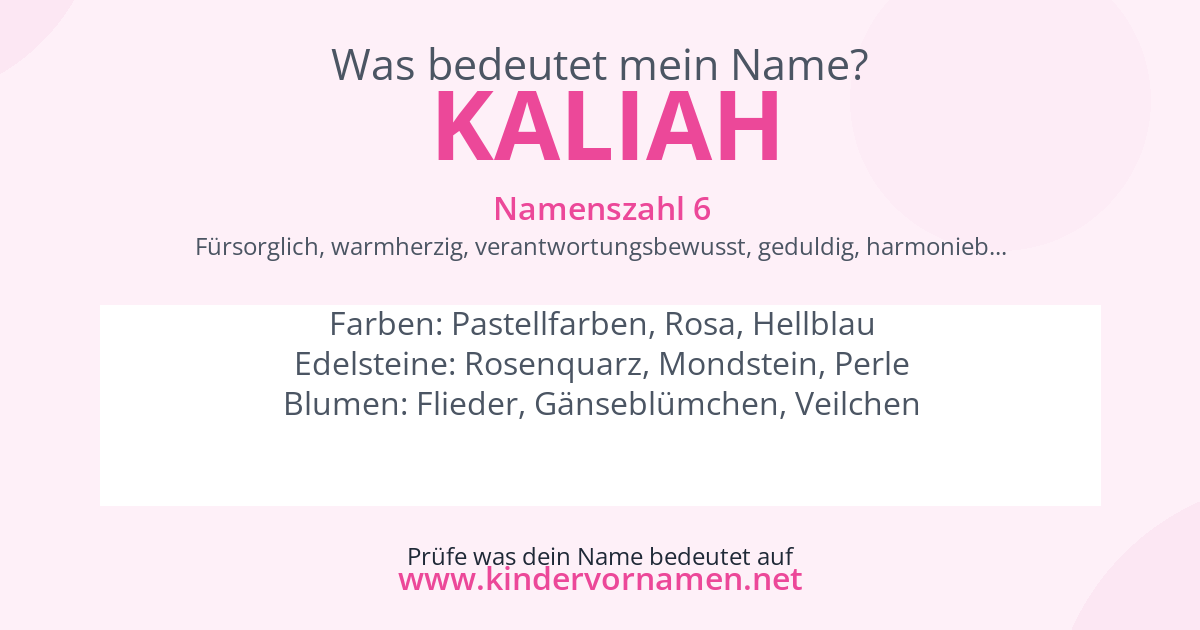 Was bedeutet der Name Kaliah?