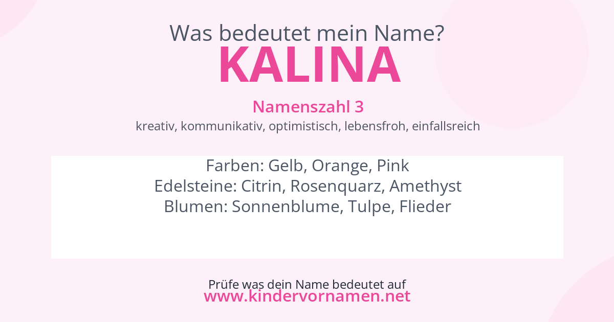 Was bedeutet der Name Kalina?
