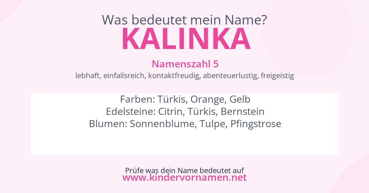 Was bedeutet der Name Kalinka?