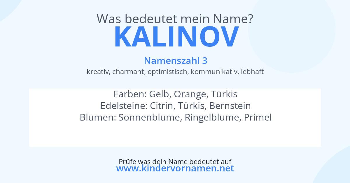 Was bedeutet der Name Kalinov?