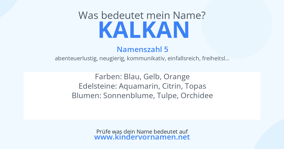 Was bedeutet der Name Kalkan?