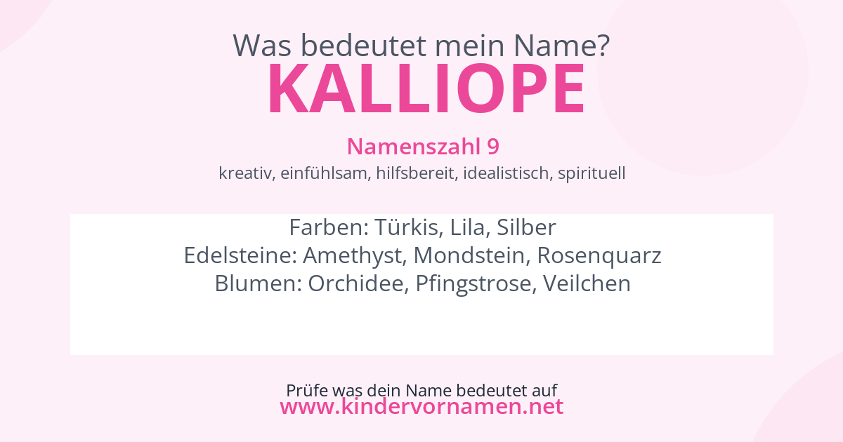 Was bedeutet der Name Kalliope?