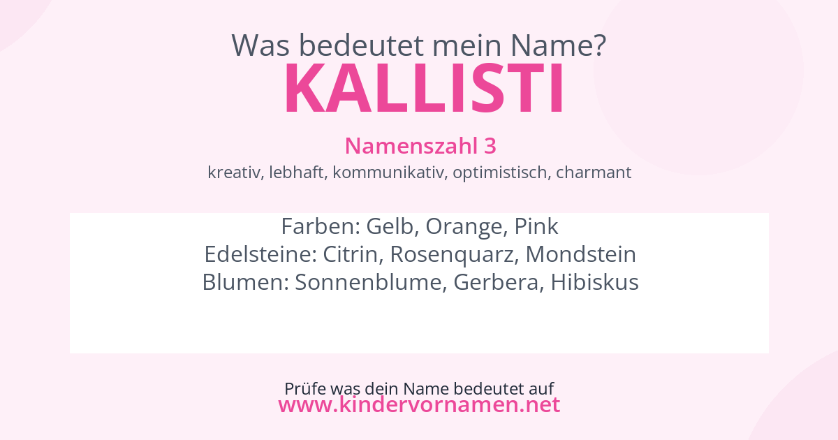 Was bedeutet der Name Kallisti?