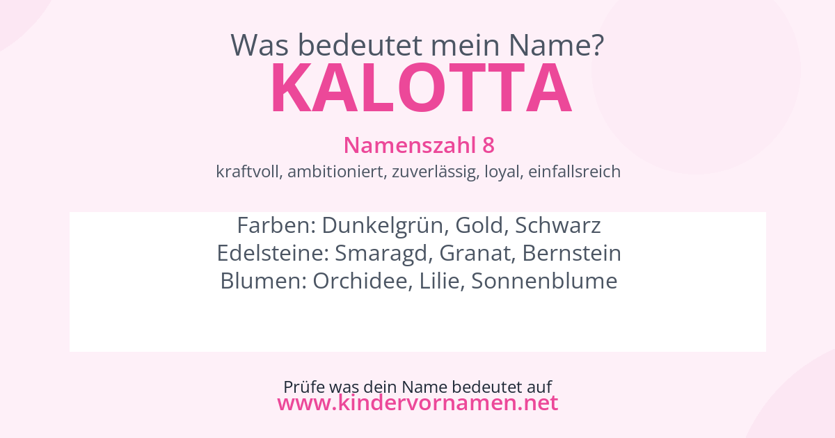 Was bedeutet der Name Kalotta?