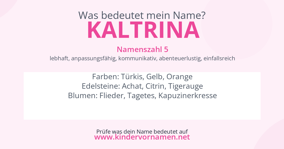 Was bedeutet der Name Kaltrina?