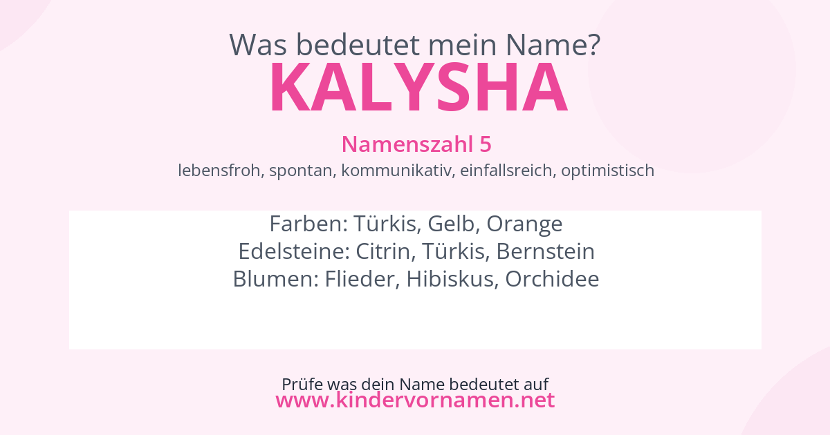 Was bedeutet der Name Kalysha?