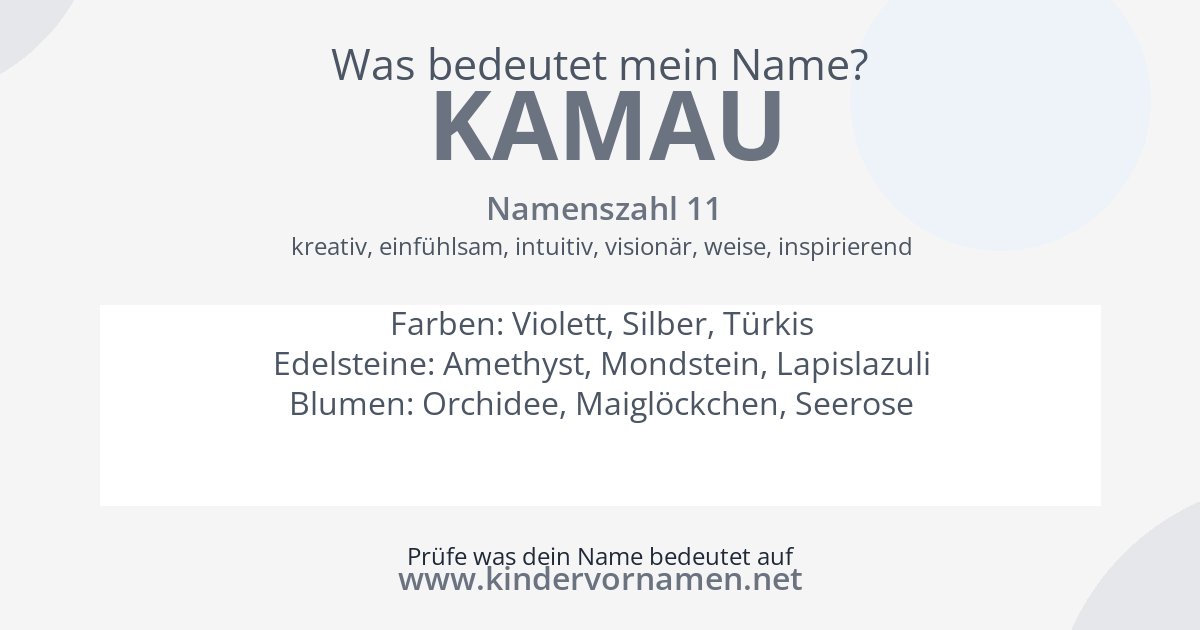 Was bedeutet der Name Kamau?