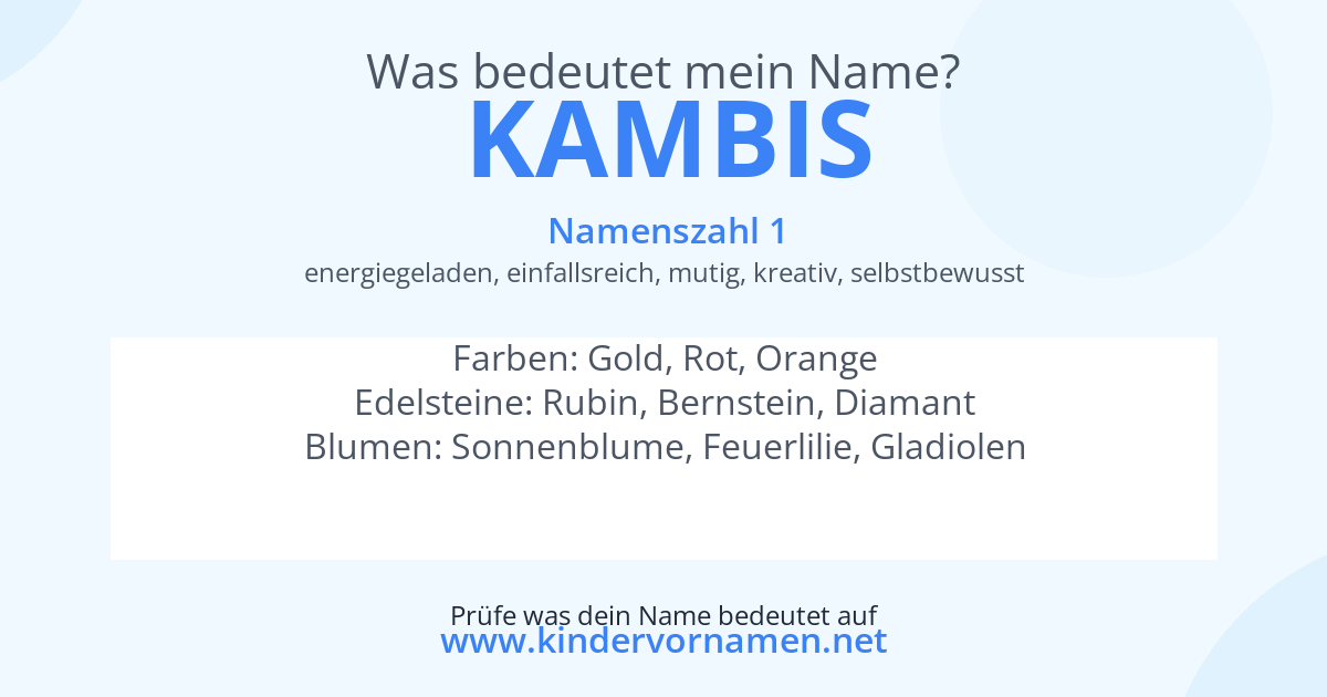 Was bedeutet der Name Kambis?