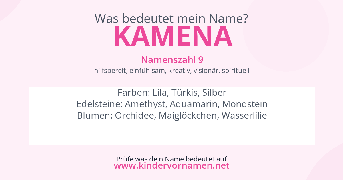 Was bedeutet der Name Kamena?