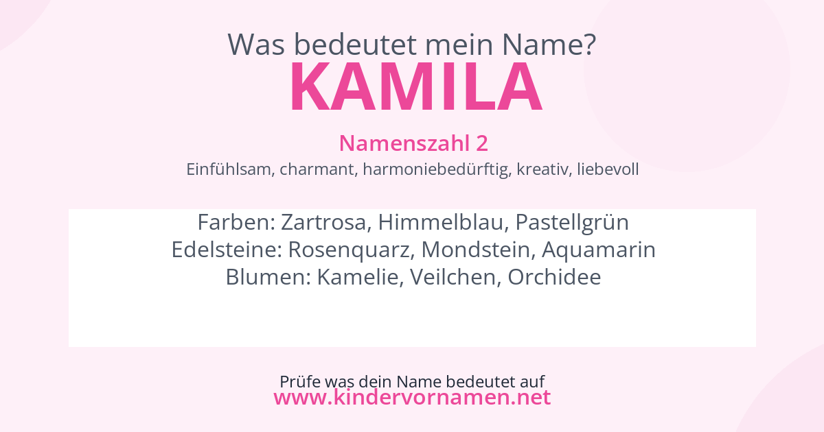 Was bedeutet der Name Kamila?