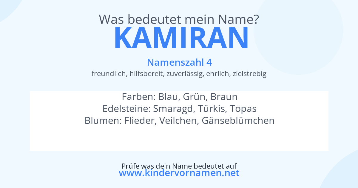 Was bedeutet der Name Kamiran?