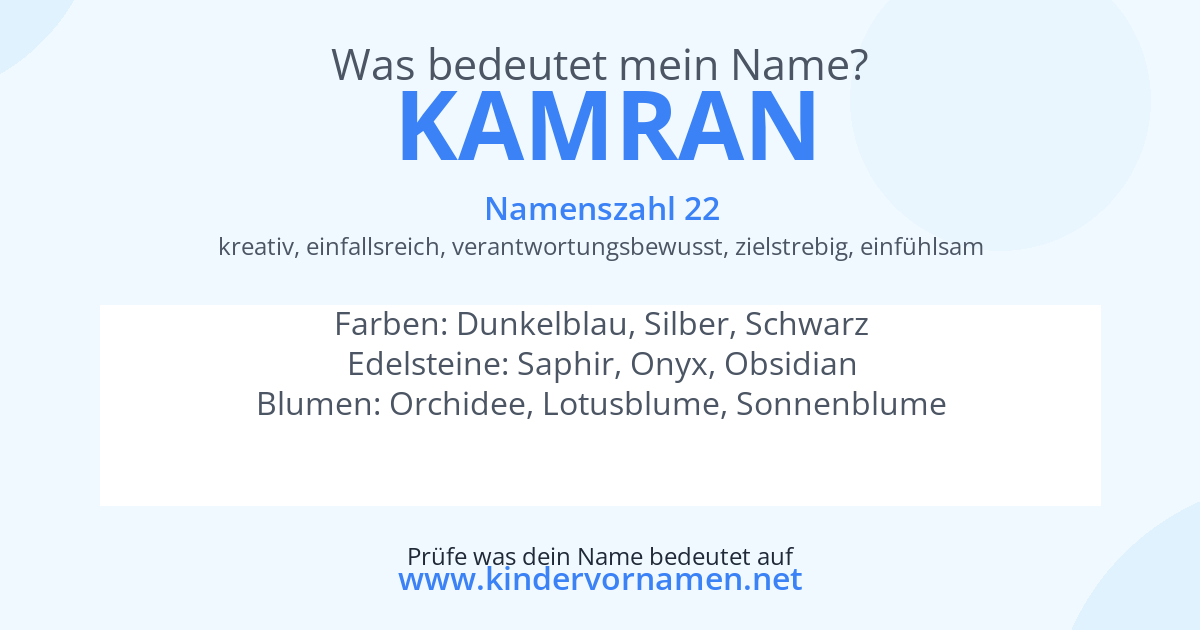Was bedeutet der Name Kamran?