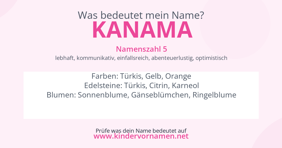Was bedeutet der Name Kanama?