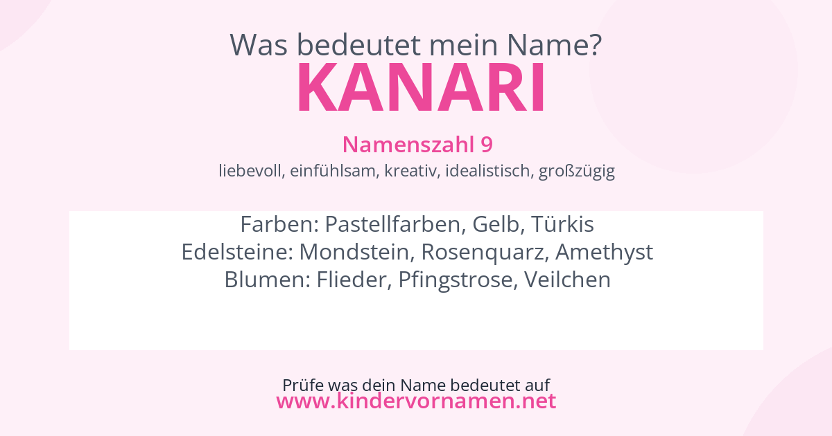 Was bedeutet der Name Kanari?