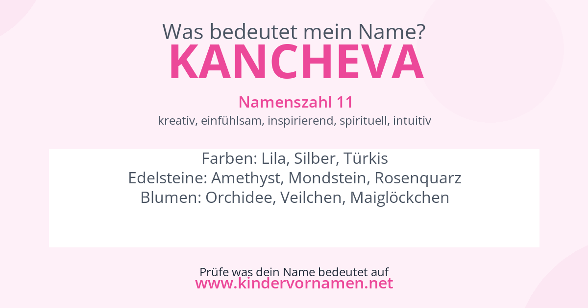 Was bedeutet der Name Kancheva?