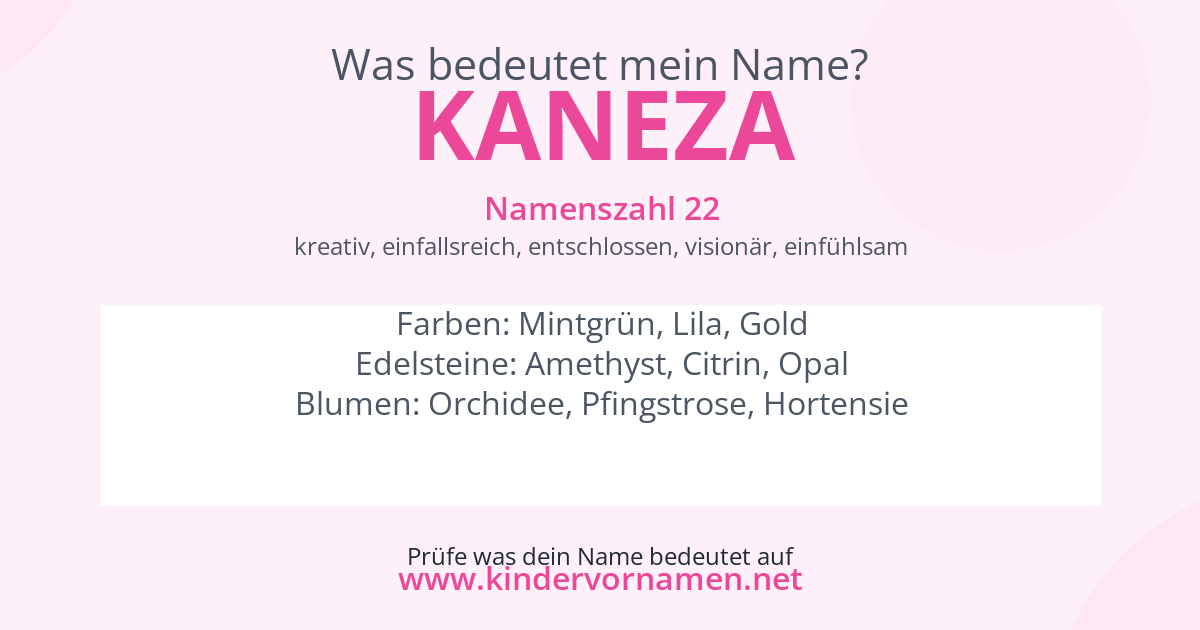 Was bedeutet der Name Kaneza?