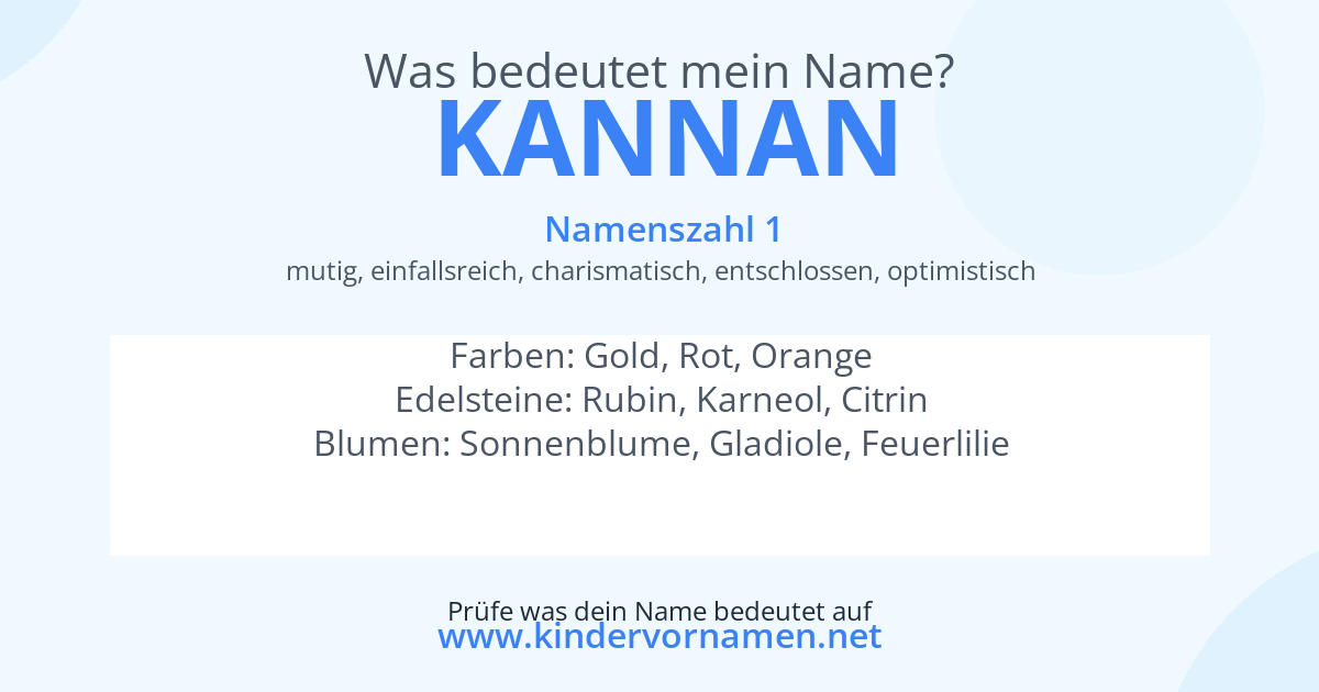 Was bedeutet der Name Kannan?