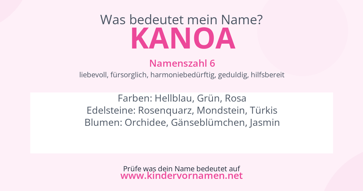 Was bedeutet der Name Kanoa?