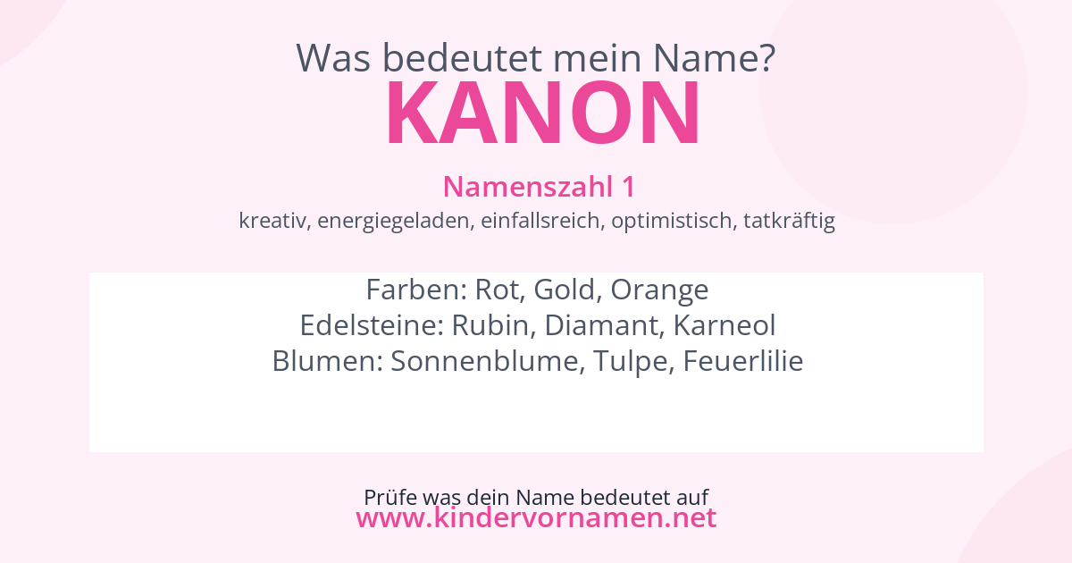 Was bedeutet der Name Kanon?