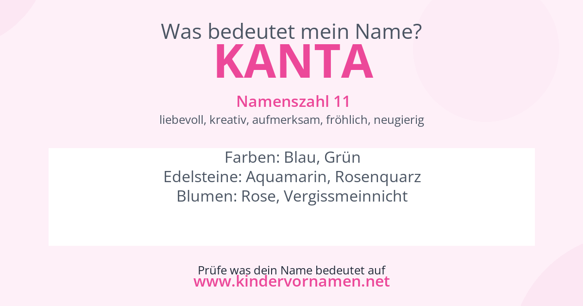 Was bedeutet der Name Kanta?