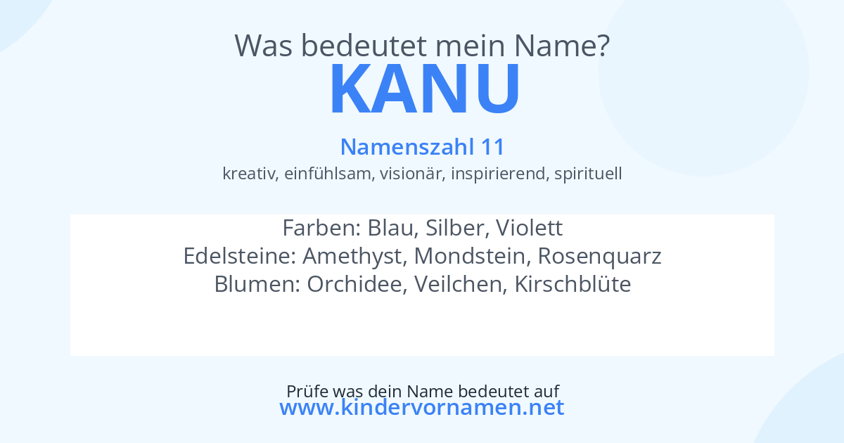 Was bedeutet der Name Kanu?