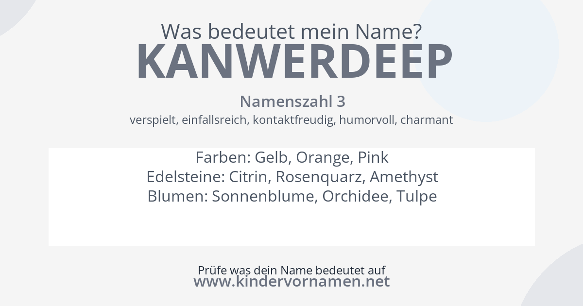 Was bedeutet der Name Kanwerdeep?