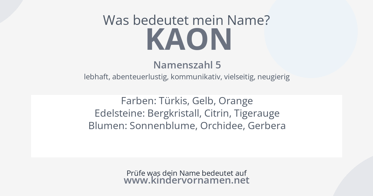 Was bedeutet der Name Kaon?