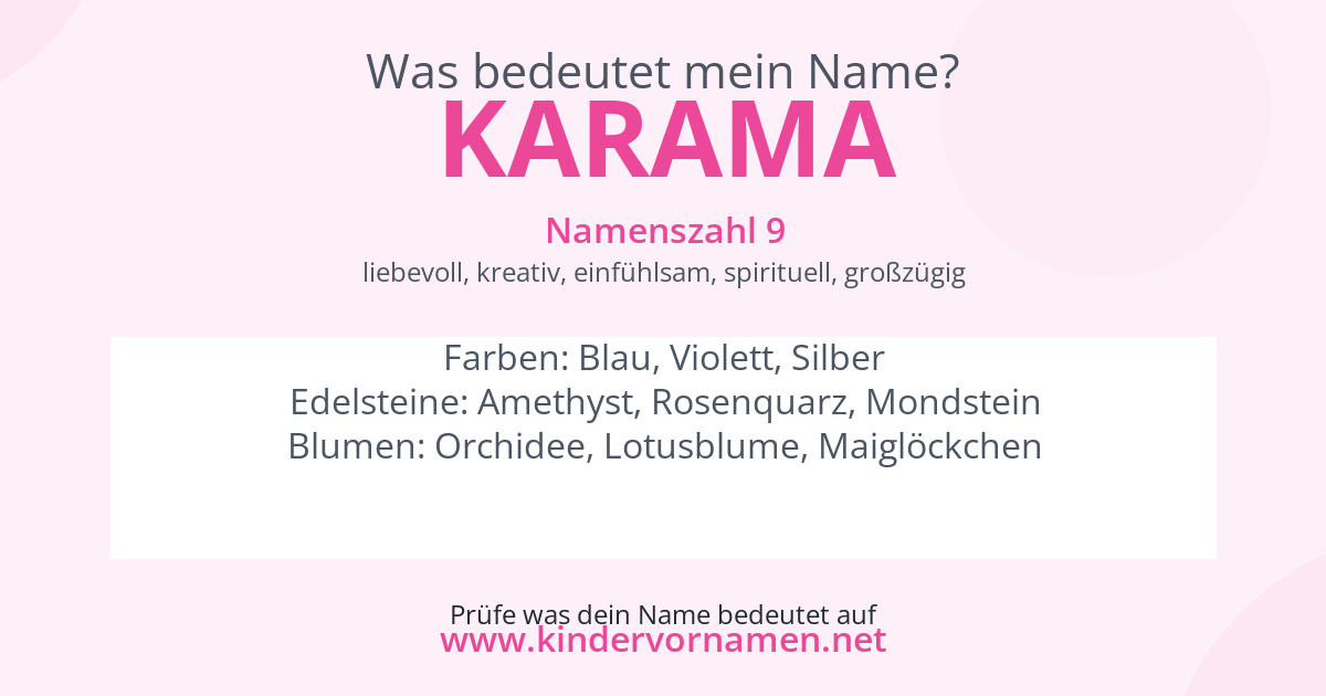 Was bedeutet der Name Karama?