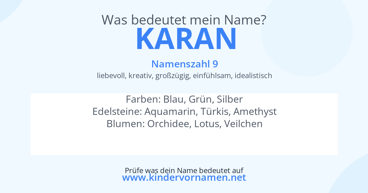 Was bedeutet der Name Karan?