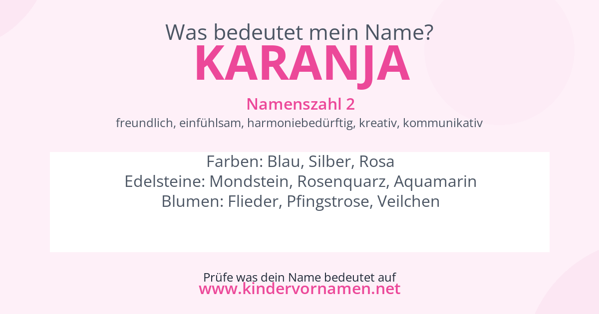 Was bedeutet der Name Karanja?