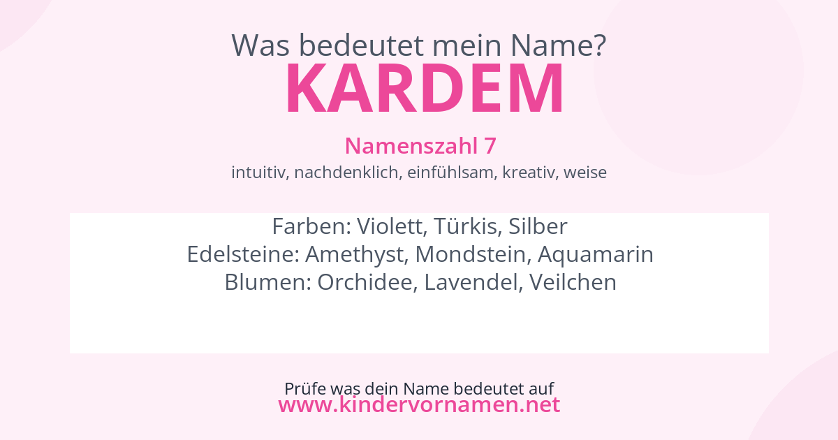 Was bedeutet der Name Kardem?