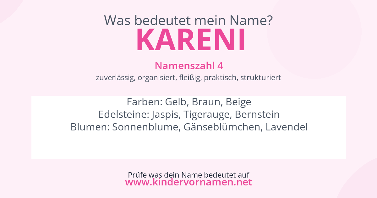 Was bedeutet der Name Kareni?