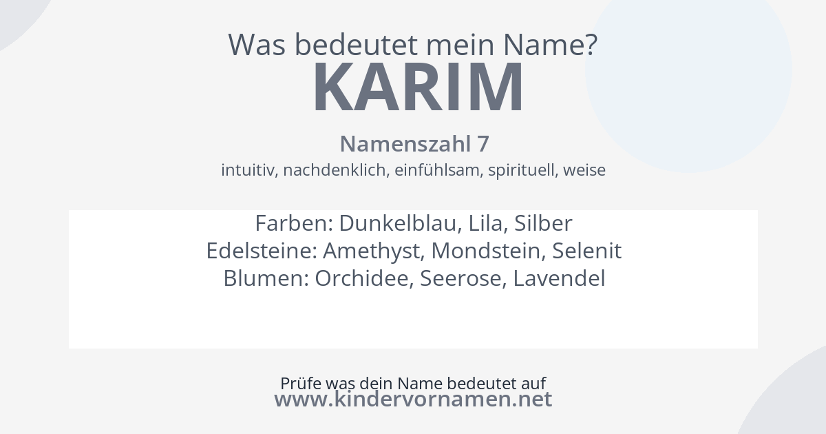 Was bedeutet der Name Karim?