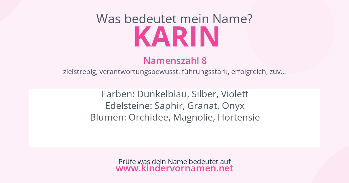 Was bedeutet der Name Karin?