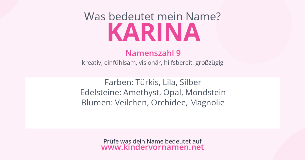 Was bedeutet der Name Karina?