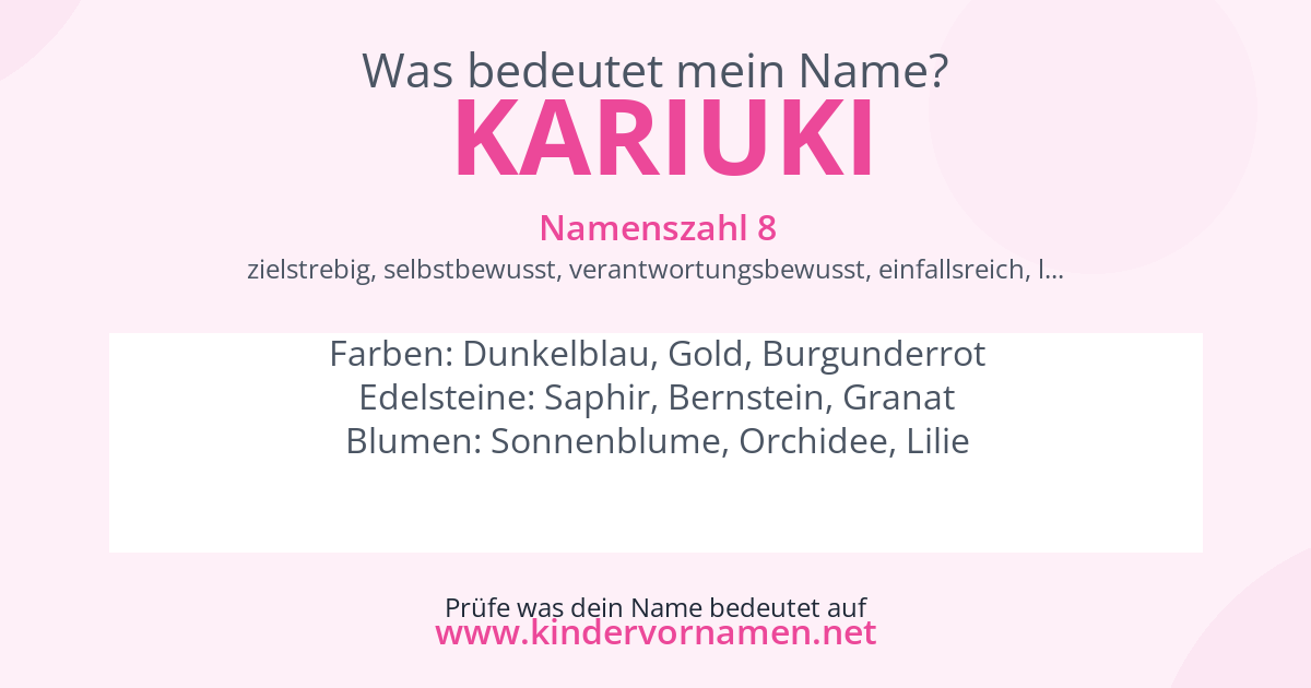 Was bedeutet der Name Kariuki?