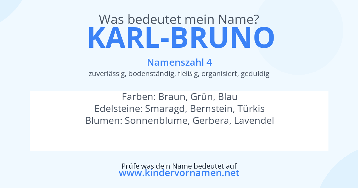 Was bedeutet der Name Karl-Bruno?